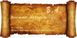 Berauer Alfonza névjegykártya